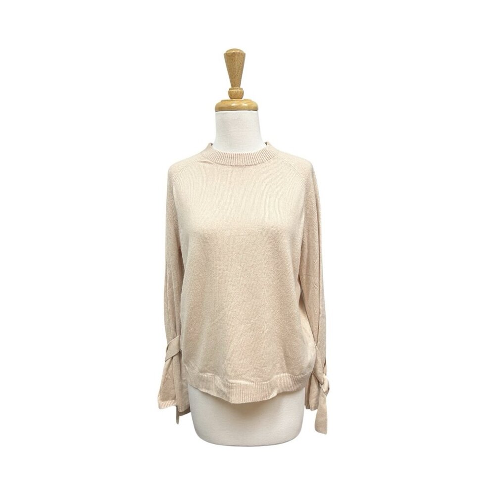 Alexis Tie Sleeve Pink Sweater Size S Small Cashmere Wool